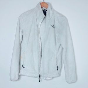 North Face Fuzzy Sweatshirt Jacket Snow White XS